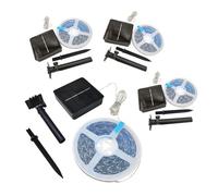 LED ATOMANT Pack 4x Tira LED Solar 5M Exterior Blanco Calido IP65, Luz Flexible y Resistente para Jardin, Terraza, Patio y Espacios Exteriores, Ideal para Decoracion Nocturna