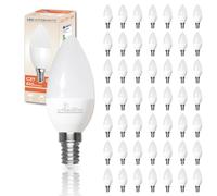 LED ATOMANT Pack 50x Bombilla LED E14 Vela C37 6W, Color Blanco Neutro, 610 Lumenes, Casquillo fino, Equivalente a 60W tradicional
