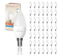 LED ATOMANT Pack 50x Bombilla LED E14 Vela C37 9W, Color Blanco Calido, 950 Lumenes, Casquillo fino, Equivalente a 80W tradicional