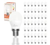 LED ATOMANT Pack 50x Bombilla LED E27 G45 9W. Color Blanco Frio (6500K). 950 lumenes. Casquillo grueso. Equivalente 95W tradicional.