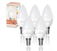 LED ATOMANT Pack 5x Bombilla LED E14 Vela C37 6W, Color Blanco Calido, 610 Lumenes, Casquillo fino, Equivalente a 60W tradicional