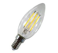 LED ATOMANT Pack 5x Bombilla LED Vela C30 Filamento 5W. Color Blanco Calido (3000K). 450 Lumenes. Casquillo fino E14. Equivalente a 45w tradicional.