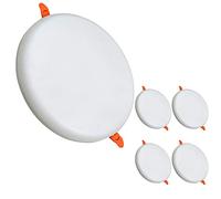 LED ATOMANT Pack 5x Downlight LED Panel Redondo 36W, Corte Ajustable (60-210mm), Sin Marco, Color Blanco Calido (3000K), 3300 Lumenes