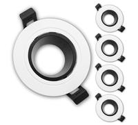 LED ATOMANT Pack 5x Marco Foco Empotrable GU10 Blanco y Negro, Aro Downlight Soporte Redondo Bombilla LED GU10, Orientable hasta 30º