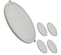 LED ATOMANT Pack 5x Panel LED Redondo Plano 20W Corte Ajustable 50-180mm, Blanco Neutro (4500K), 1800 lumenes