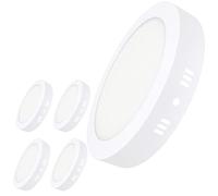 LED ATOMANT Pack 5x Plafon LED Redondo Superficie 28W, Color Blanco Frio (6500K), 2500 lumenes, Diametro 220mm