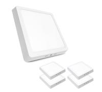 LED ATOMANT Pack 5x Plafon LED Superficie Cuadrado 210x210mm 20W, CCT (Selector de Color Blanco Calido, Neutro y Frio), 1800 Lumenes, Driver incluido