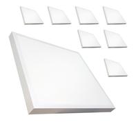 LED ATOMANT Pack 8x Plafon LED Cuadrado Panel Superficie 60x60cm 48W, CCT (Selector de Color Blanco Calido, Neutro y Frio), 5500 Lumenes, Driver incluido