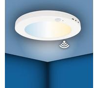 LED ATOMANT Panel LED Circular Superficie o Empotrable 225mm 20W, Corte Ajustable (55-200mm), CCT (Selector de Color Blanco Calido, Neutro y Frio) Sensor de movimiento y lumínico, 2000 lumenes