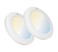 LED ATOMANT Panel LED Circular Superficie o Empotrable 225mm 20W, Corte Ajustable (55-200mm), CCT (Selector de Color Blanco Calido, Neutro y Frio) Sensor de movimiento y lumínico, 2000 lumenes