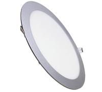 LED ATOMANT Panel LED Redondo 24W plano, Corte 280mm, Marco plata, Color Blanco Frio (6500K), 2200 Lumenes, Driver incluido