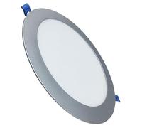 LED ATOMANT Panel LED Redondo Marco Plata 225mm 20W, CCT (Selector de Color Blanco Calido, Neutro y Frio), Corte 205mm, 1800 Lumenes, Driver Incluido