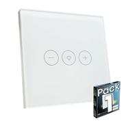 LED ATOMANT Regulador de Cristal Inteligente Wifi, Regulador luz de pared, Control Mediante APP Smart Life, Compatible con Alexa y Google Assistant, Pulsador Tactil Atenuador Iluminacion
