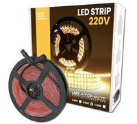LED ATOMANT Rollo de 10 metros de Tira de Luz LED Directa a 220v, 12W/m, Color Blanco Neutro (4500K), Impermeable (IP65), Corte cada 10cm