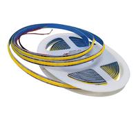 LED ATOMANT Rollo de 5 metros de Tira de Luz LED Continua (COB), 10W/metro a 24v, Color Blanco Calido (3000K), Cinta Strip, 4750 Lumenes, Corte cada 2,5cm