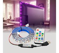 LED ATOMANT Tira de Luz de 2m con sincronización musical para TV RGB LED 5V USB, Incluye Mando y Adhesivo, 60LED/m, Corte cada 50 cm, Para habitacion o Salon, (TV de 32 a 42 pulgadas)
