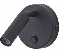LED Aufbaustrahler Redondo Negro Lectura Interruptor Metal Moderno Cama Bombilla [EEK: A+]