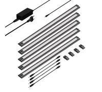 LED bajo armario SIRIS negro mate plano 50cm c/u 531lm blanco cálido 5pcs [EEK: G]