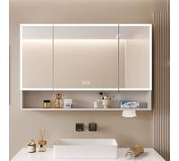 LED Bathroom Mirror Cabinet with Stepless Dimming & Smart Touch Anti Fog Makeup Mirror with Storage Modern Medicine Cabinet with Lights Perfect for Home and Vanity Use