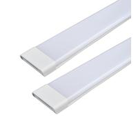 LED Batten Slimline, Luz De Tira Led Impermeable, Luz De Tubo Pared O Techo Montaje Línea Delgada A Prueba De Polvo Altos Lúmenes Luz De Tubo Integrada, Para La Cocina Oficina Garaje,2pc-60cm/23.6in