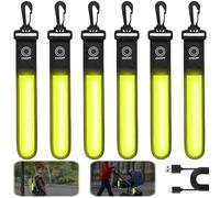 LED Blinklicht Schulranzen, 6 Stück 3 Modi USB aufladbar reflektierbar reflektieranhänger Sicherheitslicht Blinklicht Schulranzen Kinder Wasserdichte Reflektor Anhänger für Schulranzen Rucksack Joggen