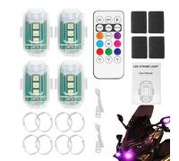 LED-Blitzleuchten für Flugzeuge,LED-Blitzleuchten für LKWs | 4 Stück USB- -Blitzlichter mit Fernbedienung - Autozubehör, 8-Farben-Blitzlicht LKW, Motorrad, Fahrräder
