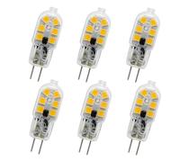 LED Bulb Bombilla LED G4 AC/DC 12V Blanco Cálido 3000K 2W Reemplaza Halógenas De 15-20W No Regulable 160LM Bombilla Pequeña Sin Parpadeo,concha Hialina,Blanco Frío-6PCS