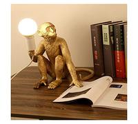 LED CANDELIERS, Lámpara de Mono Resina Negro Blanco Gold Derecho Izquierda Luz de Pared de Mono Compatible con la lámpara de Dormitorio Luces de Pared de Apliques Retro Lámpara de Pared, Vintage