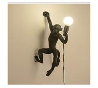 LED CANDELIERS, Lámpara de mono Resina Negro Blanco Gold Derecho Izquierda Luz de pared de mono Compatible con la lámpara de dormitorio Luces de pared de apliques retro Lámpara de pared, Vintage