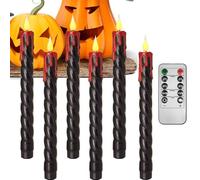 Led Candle - Flickering Candles Battery Operated | Haunted House Candlestick | Dimmable Light for Bedroom Photography Dining Table Bookshelf Mantel Theater Stage | Candle Light Threaded Rod Wax