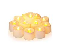 LED Candles, Realistic Tea Lights, LED Tea Lights, Flickering Bright Tealights, Battery Operated, Flameless Candles, White Base, Batteries Included, S