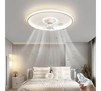 Led Ceiling Fan With Lighting, Remote Control Fan With 360 ° Rotation, Silent Fan, Round Light Adjustable, Bedroom, Dining Room, Children's Bedroom, Living Room Light, VIBEXIN
