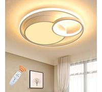 LED Ceiling Lamps Dimmable Living Room Lamp Round Ring Designer Ceiling Lamp with Remote Control Metal Acrylic Lighting Bedroom Dining Room Lights Hallway Pendant Light,White,50cm