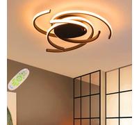 Led Ceiling Light Dimmable Ceiling Lamp Creative Flower Shape Ceiling Lighting Metal Acrylic Lampshade Pendant Lights Room Lamp Bedroom Petals Chandelier,Black,75cm