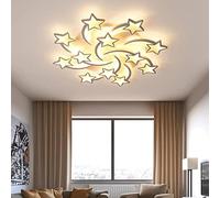 LED Ceiling Light with Remote, Metal Acrylic Flush Mount Ceiling Lamp, Dimmable Star Shape Chandelier Lighting Fixture for Living Room Bedroom Kitchen Decor,Star 98x