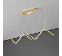 LED Chandelier Ceiling Light Dimmable ing Fixture Dining Table Hanging Lamp, Minimalist Linear Chandeliers with Remote Control for Kitchen Island Bedroom Star of