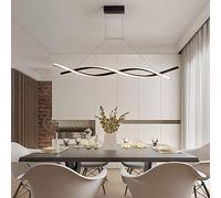 LED Chandelier Dimmable Dining Living Room with Remote Control Lighting Lamp Brightness Colour Changing Bedroom Ceiling Kitchen Light Fixture(Black,