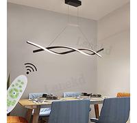 LED Chandelier Dimmable Dining Living Room with Remote Control Lighting Lamp Brightness Colour Changing Bedroom Ceiling Kitchen Light Fixture(Black,
