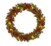 LED Christmas Garland - Flower Vine String for Holiday Home Decor | Timer Controlled Lighted Garland with Realistic, Floral Design, Ideal Doors Staircase Mantel for Party Wedding Celebration