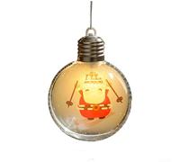 LED Christmas Ornament Clear Plastic Ball Light-Up(D) | Built-in button light, transparent shell, festive glow, easy hang loop, tree party decor