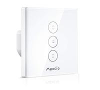 【LED Controlable】Alexa Interruptor Persiana, Maxcio Interruptor Wifi Compatible con Alexa y Google Home, Control de APP, Control por Voz, Función de Temporizador, 2.4G WiFi【Necesita cable neutro】