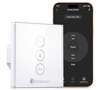 【LED Controlable】WiFi Interruptor Persiana, Etersky Interruptor WiFi, Control de APP y con Temporizador, Compatible con Alexa y Google Home para Motor Persiana Tubular (Se Necesita Cable Neutro)