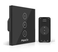 【LED Controlable】Wifi Interruptor Persiana, Maxcio Interruptor Táctil Inteligente WiFi Controlable de APP y Voz, Compatible con Alexa y Google Home con Temporizador para Motor Persiana Tubular