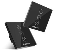 【LED Controlable】Wifi Interruptor Persiana, Maxcio Interruptor Táctil Inteligente WiFi Controlable de APP y Voz, Compatible con Alexa y Google Home con Temporizador para Motor Persiana Tubular