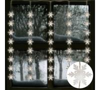 LED Cortina de Luces Copos Nieve 75x85cm Decoración Navideña 40 Ventana