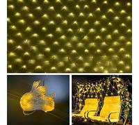 LED Cortina De Luces Exterior, 8 Modos Luz Con Temporizador Regulable Impermeable Guirnaldas Neta Luz, Cadena Luces Decorativa Para Fiesta, Boda, Jardin, Navidad (blanco cálido, 3mx2m 200LED)