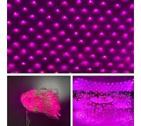 LED Cortina De Luces Exterior, 8 Modos Luz Con Temporizador Regulable Impermeable Guirnaldas Neta Luz, Cadena Luces Decorativa Para Fiesta, Boda, Jardin, Navidad (rosado, 3mx2m 200LED)