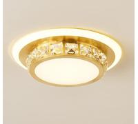 LED Cristal Luces de techo 18W Moderno Fácil lámpara de techo Dorado Balcón lámpara de pasillo Lámparas de cocina corredor Entrada Plafón Techo Luz cálida 3000K dormitorio Ø20*9cm,B