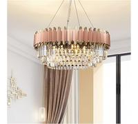 LED Crystal Round Rose Gold Chandelier Lighting Compatible with Dining Bedroom Living Room Light Fixtures, Chandeliers