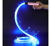 LED Dance Whips - 360 ° giratorios, batería reutilizable alimentada | 4 Modo de iluminación Fibra óptica Glow Sticks, accesorios de rendimiento de la fiesta, colorido espectáculo de luces para fe